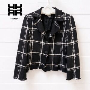 RIANI – Cropped Check Blazer (Size 10 / FR 42)